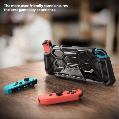 Vista 7 de Mumba Funda protectora para Nintendo Switch, Battle Series Funda de agarre resistente para consola Nintendo Switch con cómodos agarres acolchados