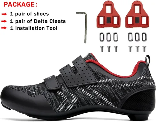 Vista 2 de ULTIANT Zapatos de ciclismo para hombre y mujer, compatibles con Peloton Road Bike Zapatos de ciclismo con aspecto Delta Cleats para interiores