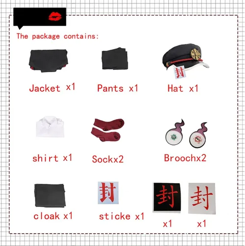 Vista 3 de TIMMOR MAGIC Juegos de cosplay de anime Hanako-kun con calcomanías y sombrero sudadera estampada en 3D para regalo de Navidad