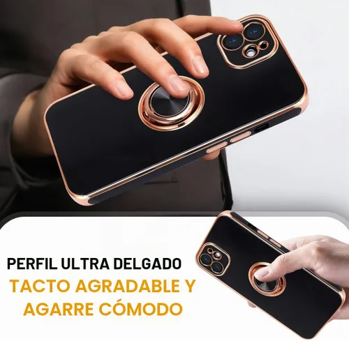 Vista 5 de Funda diseñada para iPhone 11, soporte de anillo giratorio de 360° integrado, soporte magnético de silicona suave, cubierta protectora ultra delgada