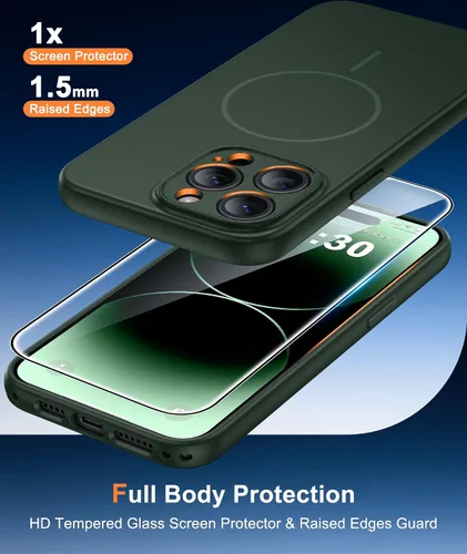 Vista 337 de FNTCASE Funda para iPhone 17 Pro: Fundas delgadas translúcidas de color azul claro compatibles con MagSafe, protección completa de la cámara