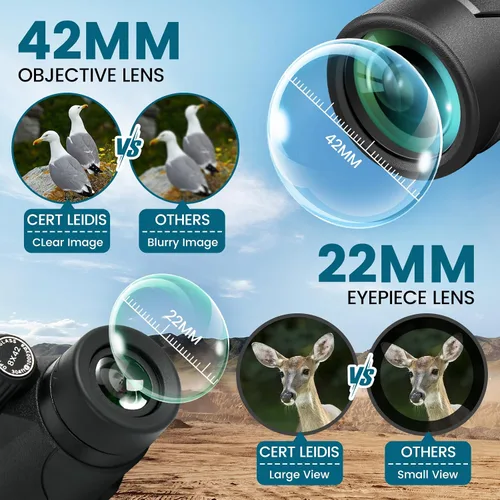 Vista 3 de Telescopio monocular HD 8x42 para adultos - Trípode y adaptador Negro-0842