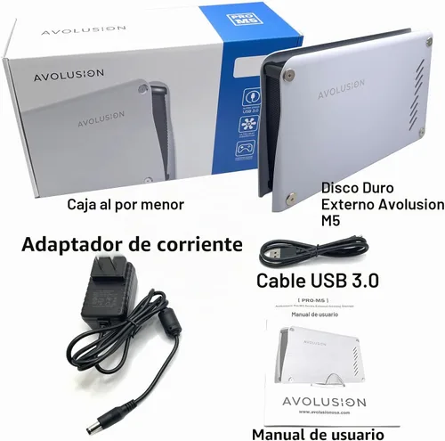 Vista 6 de Avolusion Disco duro externo USB 3.0 de la serie M5 de 16 TB para PC de sobremesa WindowsOS