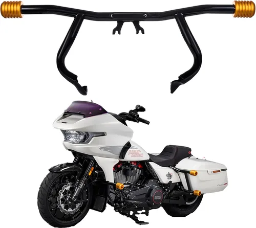 Vista 23 de Advanblack Protector de motor 2009-2026 plano Protek rendimiento delantero alto paso barra de choque para Harley Touring Street Glide Road King Rojo