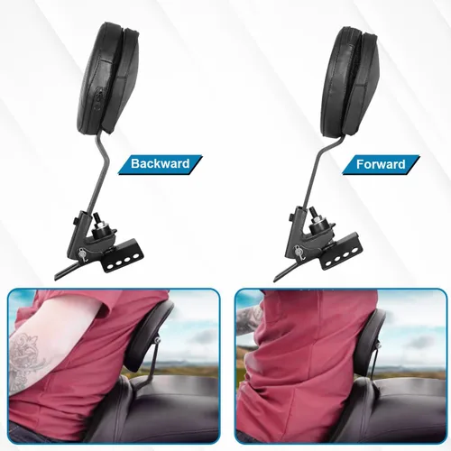 Vista 5 de Respaldo de conductor ajustable enchufable para motos AUFER, compatible con modelos Touring 1997-2024 Road King, Street Glide, Road Glide, Electra