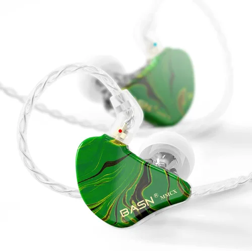 Vista 9 de BASN MMCX - Auriculares intraurales con monitor de oído, auriculares IEM de triple driver para músico y baterista, auriculares estéreo HiFi
