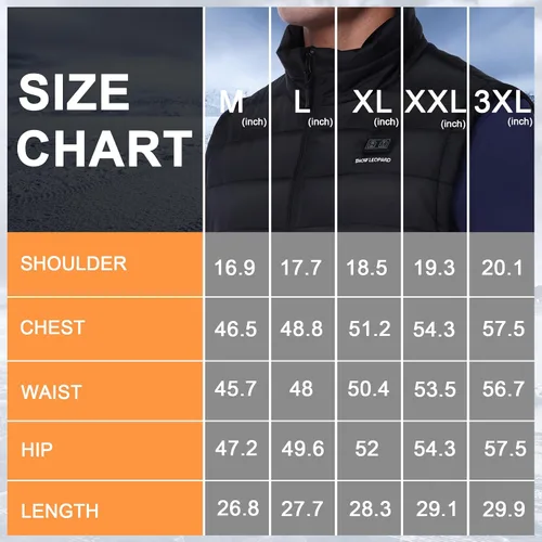 Vista 5 de SNOW LEOPARD Men's Heated Vest with Battery Pack Heated Hunting Vest, Winter Warming Heating Vest for HikingGolfing