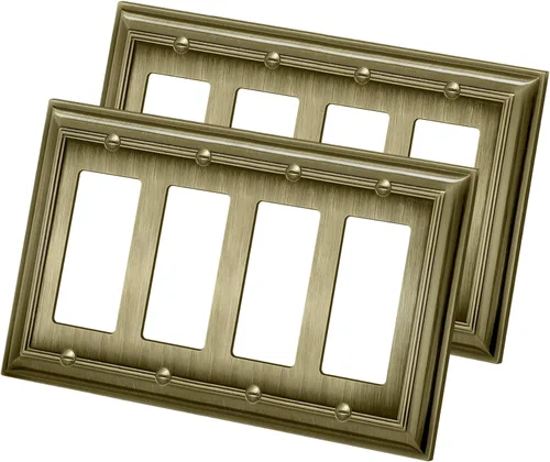 Vista 11 de BESTTEN Placa de pared combinada de 1 palanca/1 decorador, tamaño mediano, 2 bandas, resistente a la corrosión, latón antiguo, cubierta de salida
