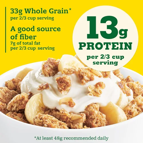 Vista 4 de Nature Valley Granola proteica, sabor a pan de plátano, bolsa resellable para aperitivos, 11 onzas