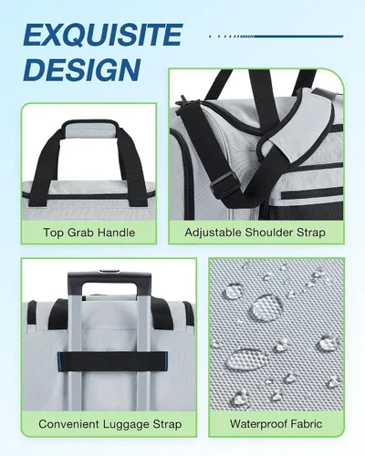 Vista 6 de BAGSMART Bolsa de gimnasio para hombres y mujeres, bolsa de viaje deportiva con compartimento para zapatos y bolsillo húmedo, bolsa de transporte