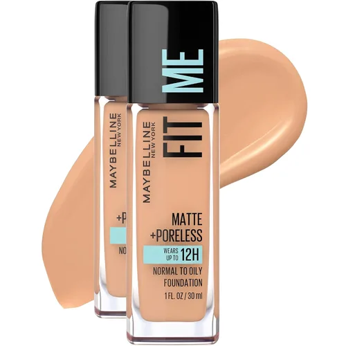 Vista 47 de Maybelline New York Fit Me Matte + Poreless Base Líquida, Formato de Bolsa, 220 Natural Beige, 1.3 onzas 220 Beige natural