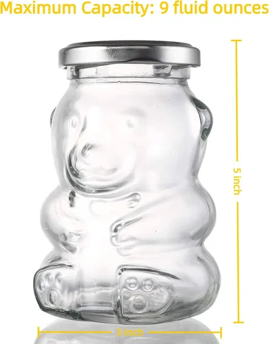 Vista 2 de Bekith Paquete de 12 tarros de cristal de 12 onzas con tapas plateadas para mermelada, recuerdos de boda, regalos de ducha, tarros magnéticos
