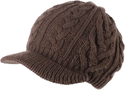 Vista 23 de Comhats - Gorro de 50/100 % lana, con visera, tejido, para el invierno y el clima frío