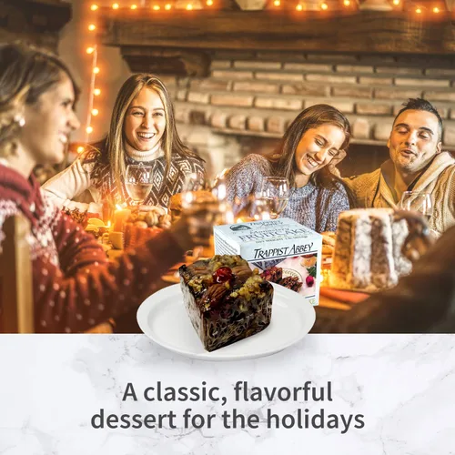 Vista 4 de Trappist Abbey Monastery Pastel de frutas - Pastel navideño con frutas confitadas y nueces - Pastel de frutas tradicional empapado en brandy de 120