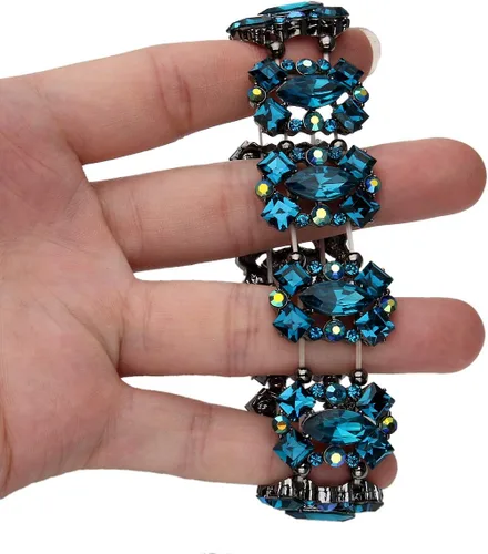 Vista 5 de EVER FAITH Pulsera elástica de novia elegante estilo vintage para mujer