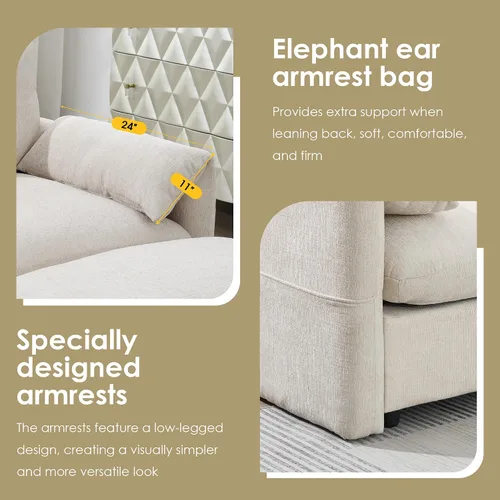 Vista 49 de Moderno sofá modular en forma de U con almohadas para la cintura, sofá cama con diván, sofá tapizado simétrico de felpilla de 6 asientos para sala