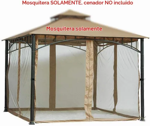 Vista 5 de Westcharm Mosquitera de repuesto universal de 10 x 10 pulgadas, juego de 4 paneles (solo mosquitera de Gazebo)