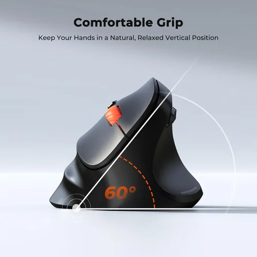 Vista 3 de MEETION Ratón ergonómico inalámbrico, Bluetooth vertical con 3 dispositivos múltiples para Bluetooth (5.3 x 2), 4 DPI 1200-3200 Ergo ratones