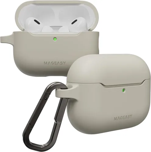 Vista 17 de MAGEASY Funda diseñada para estuche de AirPods Pro 2 - Funda protectora a prueba de golpes para AirPods Pro y Pro 2, resistente a las manchas, suave