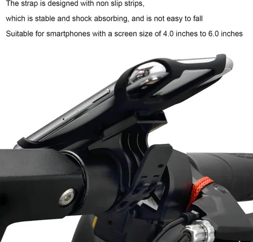 Vista 4 de Soporte de teléfono para motocicleta, soporte para teléfono celular de bicicleta, rotación de 360 grados, ajustable, de alta elasticidad