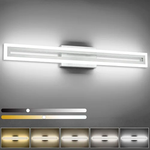 Vista 30 de SOLFART Luces de tocador de baño sobre espejo 14W 60 cm Luz de baño moderna negra 6000K ND