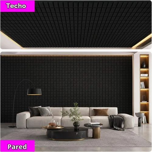 Vista 6 de Paquete de 4 paneles de espuma acústica, 48 x 24 x 2 pulgadas, paneles de pared de espuma insonorizados de alta densidad para reducción de ruido