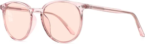 Vista 19 de Gafas redondas de computadora con bloqueo de luz azul para mujeres y Verde albahaca