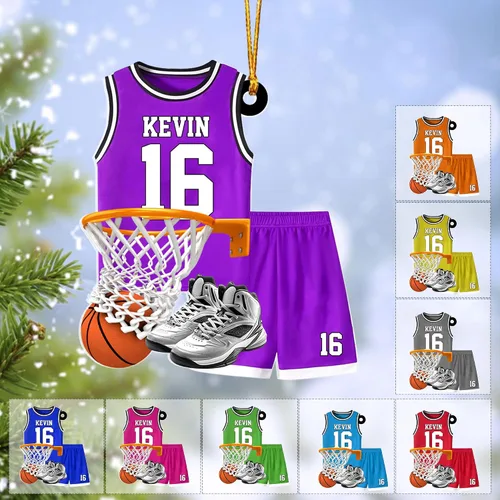 Vista 32 de Adorno Personalizado de Baloncesto 2025 - Adorno de Jugador de Baloncesto - Adornos de Árbol de Navidad de Baloncesto - Regalos de Jugador de Bkb 5