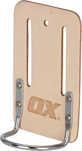 Vista 2 de OX - Bolsa de cuero con 2 bolsillos para cinturón de herramientas Construcción remachada, doble costura reforzada, se adapta a todos los tamaños