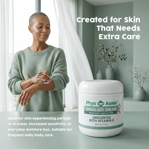 Vista 3 de PhysAssist Crema oncológica con manteca de karité – Crema hidratante sin perfume para pieles secas, sensibles y estresadas – Apoyo