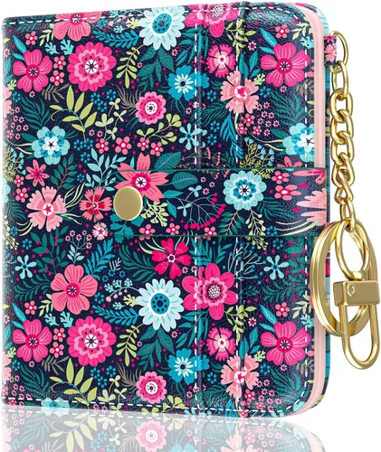 Vista 17 de Aiawoxc billetera para mujer, billeteras pequeñas RFID para mujer, cartera delgada y compacta para tarjetas de crédito, linda cartera de cuero