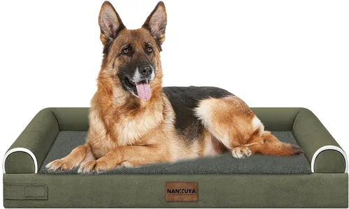 Vista 53 de NANUYA - Cama ortopédica para perros de tamaño mediano/grande, lavable: Camas con almohada para perros de tamaño mediano/grande, sofá de espuma