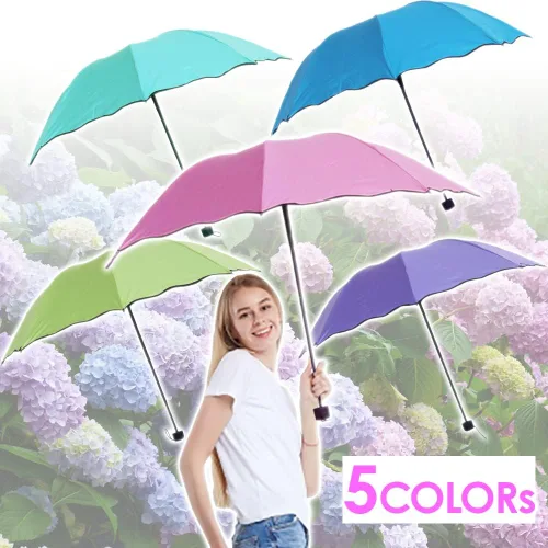 Vista 6 de Japard Sombrilla plegable Flor mágica en la lluvia, sombrilla de viaje con protección UV para mujeres y niñas, deportes al aire libre, camping