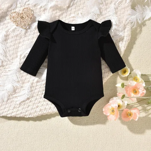 Vista 166 de Aalizzwell Conjunto de mameluco acanalado para bebé recién nacido prematuro para otoño e invierno