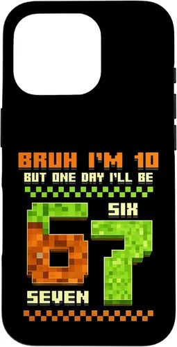 Vista 20 de Bruh I'm 10 But One-Day I'll Be 67 Retro 10th Birthday Kids Case for iPhone XR