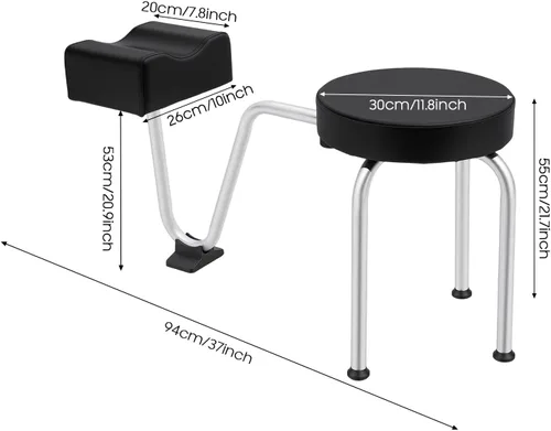 Vista 2 de Reposapiés de pedicura, altura y longitud ajustables, reposapiés portátil independiente para salón, reposapiés de masaje para tecnología de uñas