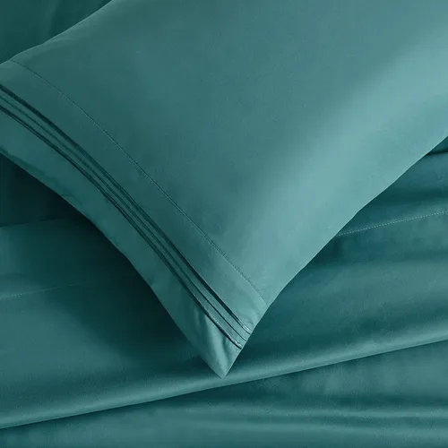 Vista 95 de Manyshofu Juego de sábanas de tamaño individual con bolsillos extra profundos, sábanas y fundas de almohada de 1800 hilos de lujo para hotel, juego