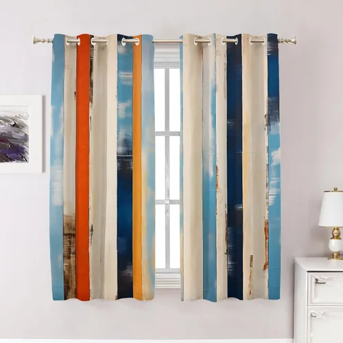Vista 118 de Cortinas opacas de poliéster multicapa para cafetería, con diseño de diamantes, 2 unidades, 26 x 24 pulgadas