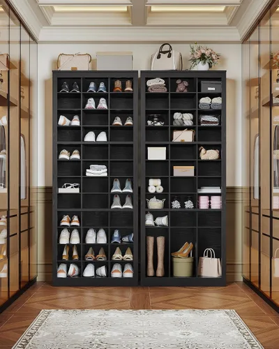 Vista 3 de Hzuaneri - Gabinete de almacenamiento de zapatos, organizador de armario de pie de 36 pares, organizador de zapatos de madera con celda ensanchada