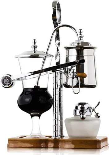 Vista 7 de Sifón Cafeteras Balance Sifón Cafetera Hacer Cafetera Doble Columna Lámpara Contenedor de alcohol, Clásico-Dorado