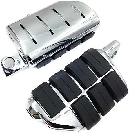 Vista 3 de XKH - Estriberas dobles ISO para motocicleta 8028 compatible con Suzuki Kawasaki cromado [B00Y7C690C]
