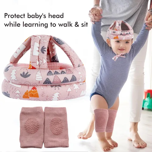 Vista 5 de BB-1003 - Casco de seguridad para bebé, transpirable y ajustable, cojín para la cabeza, para correr, caminar y gatear (rosa), BB-1003