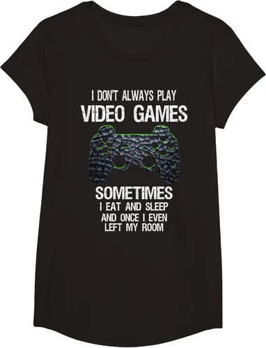Vista 6 de Funny Gamer Video Games - Camiseta para niños y adolescentes, ajuste clásico, color negro, mezcla de algodón, Negro