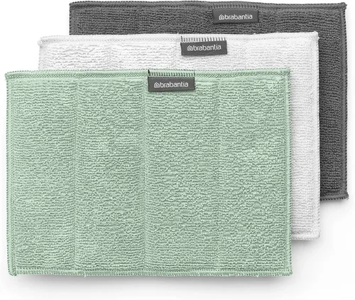 Vista 6 de Brabantia 2 paños de limpieza de microfibra (gris oscuro) trapos higiénicos absorbentes para lavar, limpiar y secar (12 x 12)