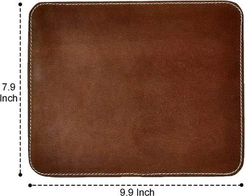 Vista 2 de Alfombrilla de cuero para mouse – Alfombrilla de escritorio antideslizante para laptop, PC, oficina