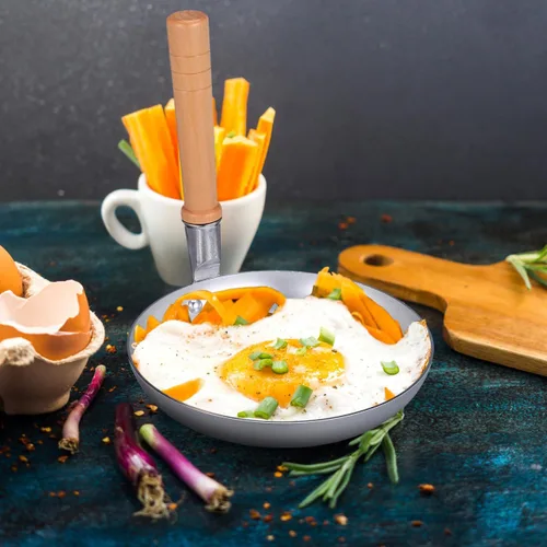 Vista 7 de Angoily Sartén japonesa Tamagoyaki con tapa, mango vertical, antiadherente, sartén de huevo Oyakodon, 7.32 x 6.57 x 6.57 pulgadas, olla compacta
