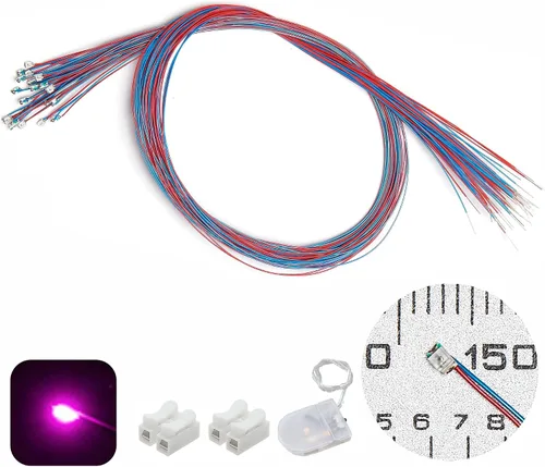 Vista 24 de 50 piezas de LED micro precableados con soldadura previa, LEDs SMD 0805 con accesorios de montaje para construcción de modelos para principiantes