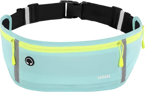 Vista 16 de USHAKE Cinturón delgado para correr, riñonera de entrenamiento para hombres y mujeres, paquete de cintura de ejercicio para soporte de iPhone