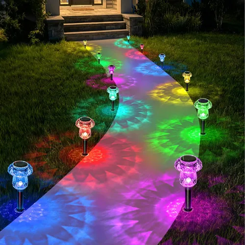 Vista 9 de Paquete de 16 luces solares para exteriores, luces de jardín de Cambio