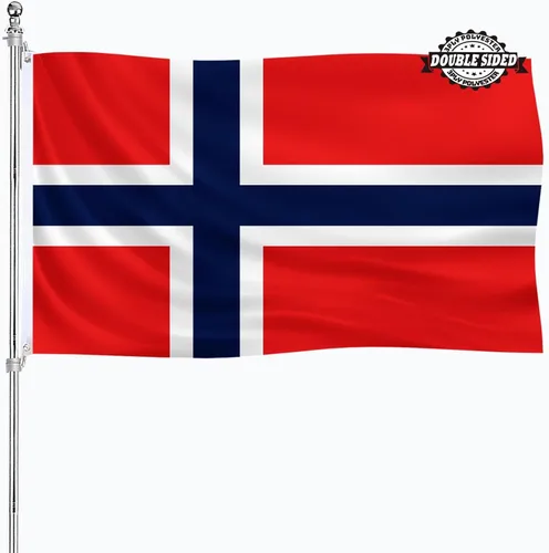 Vista 18 de Bandera albanesa de Albania 3x5 doble cara para exteriores, banderas nacionales del país de alta resistencia de 3 capas de poliéster con 2 ojales